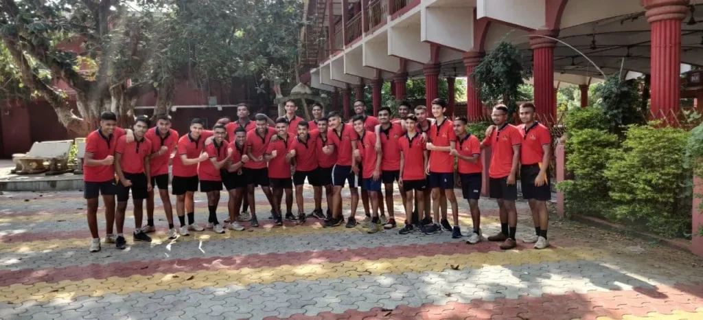 Day scholars in sports kit on campus