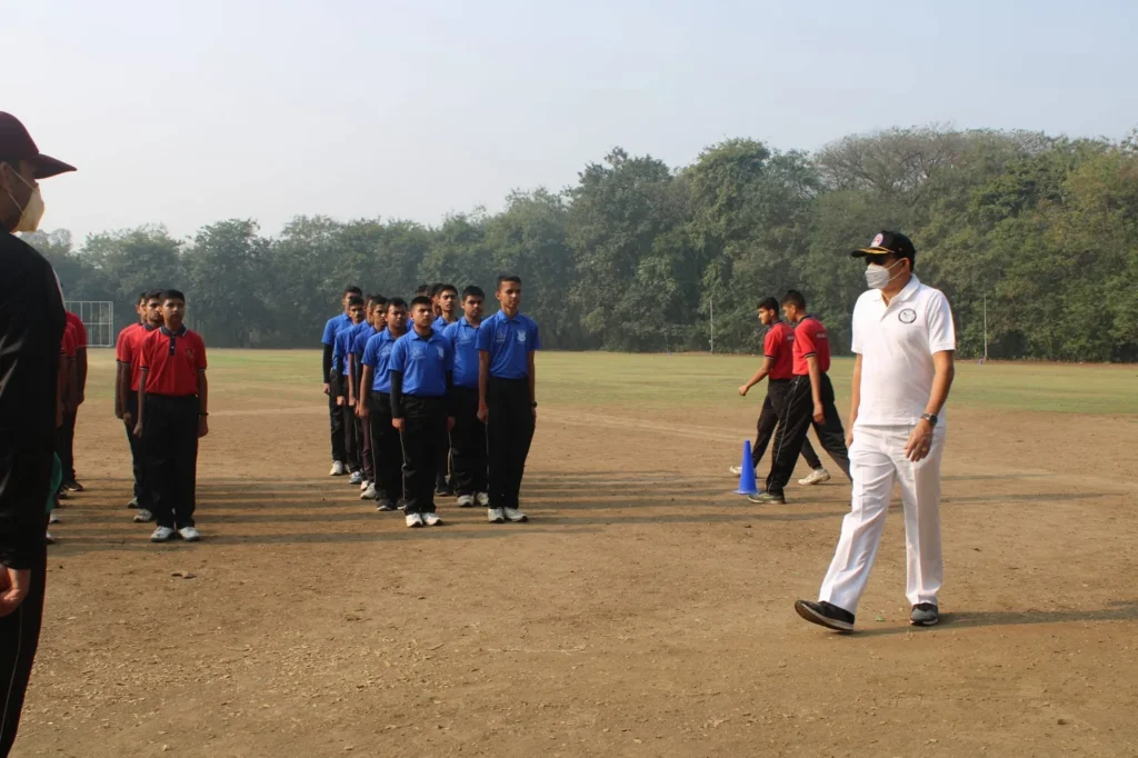Cadets in formation on the training ground