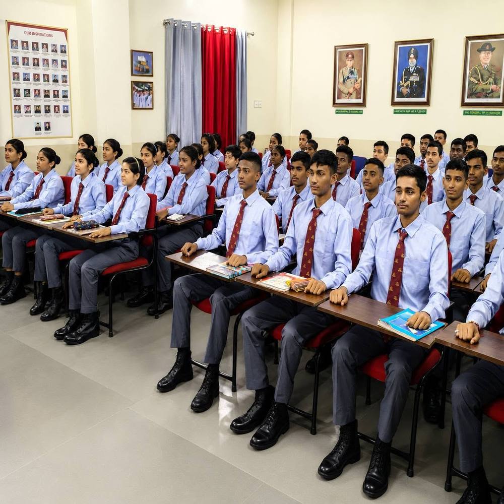 Students in NDA classroom coaching at NDA Vision 60, Nagpur